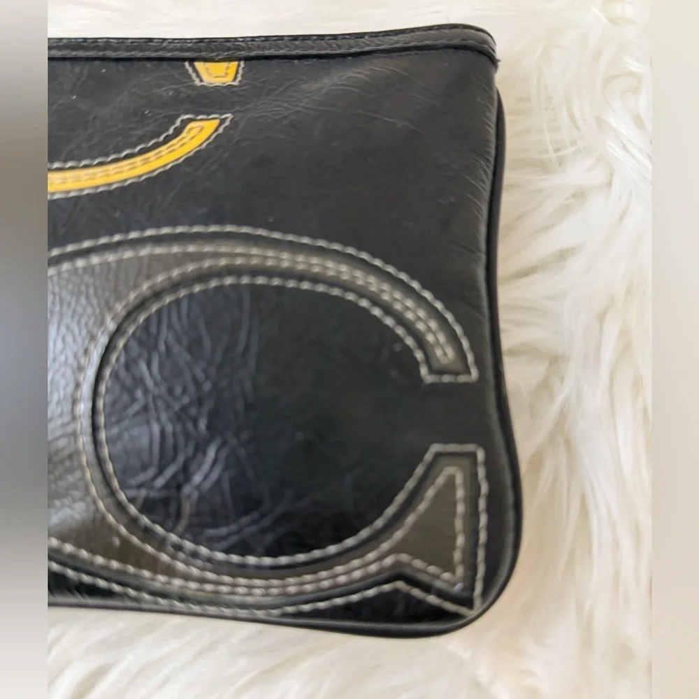 Coach Black and Yellow Wristlet